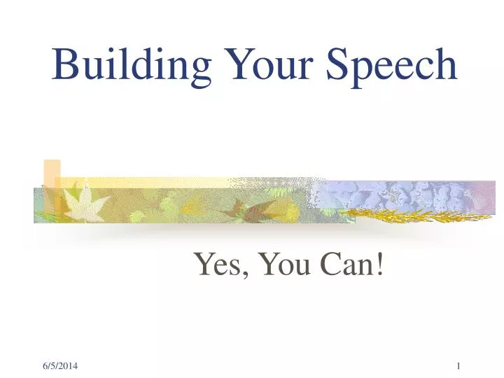 building your speech