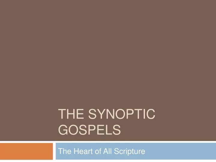 the synoptic gospels