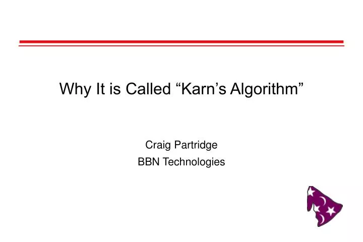 why it is called karn s algorithm