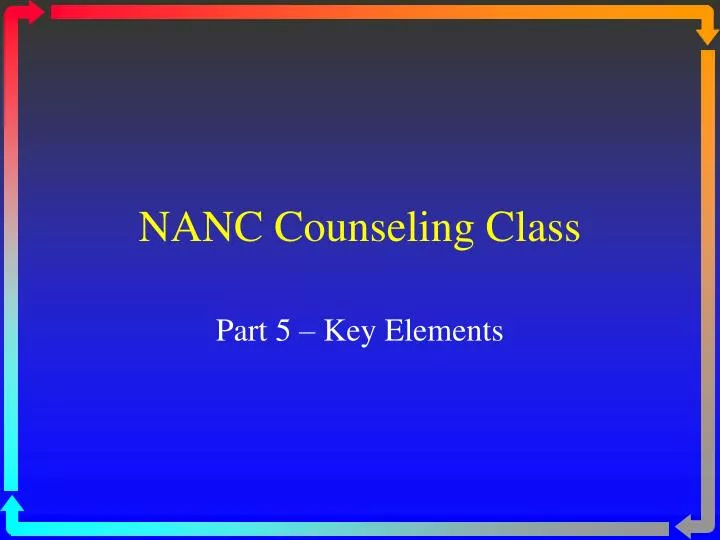 nanc counseling class