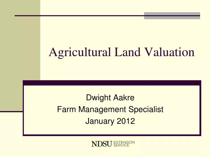 agricultural land valuation