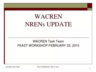 WACREN NRENs UPDATE