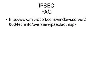 IPSEC FAQ
