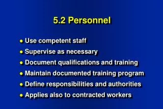 5.2 Personnel