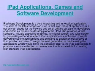 iPad Applications Developers and Software Development
