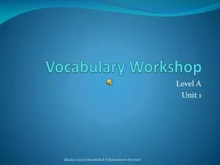 Vocabulary Workshop