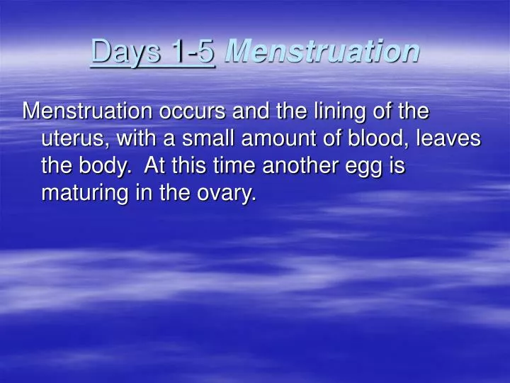 days 1 5 menstruation
