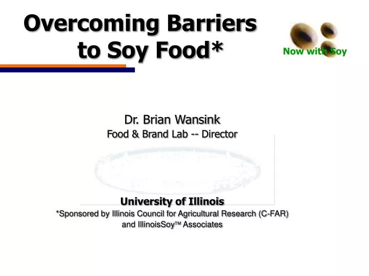 overcoming barriers to soy food