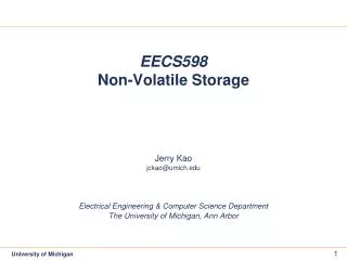 EECS598 Non-Volatile Storage