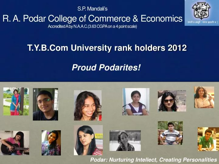 t y b com university rank holders 2012