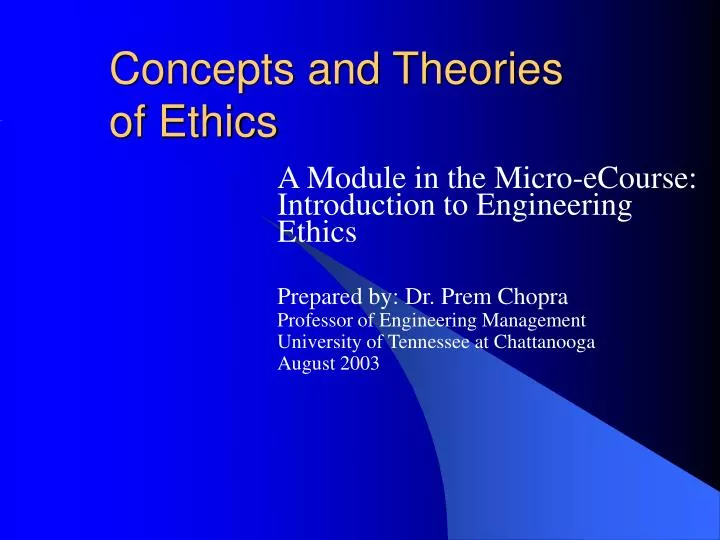 concepts and theories of ethics