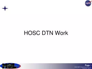 HOSC DTN Work