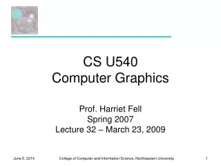 cs u540 computer graphics