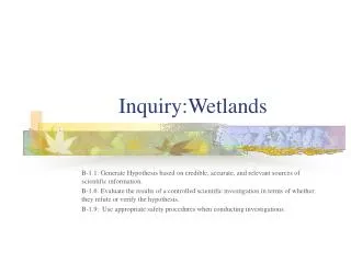 Inquiry:Wetlands