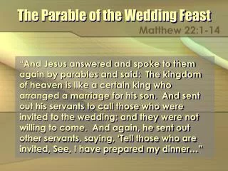 The Parable of the Wedding Feast