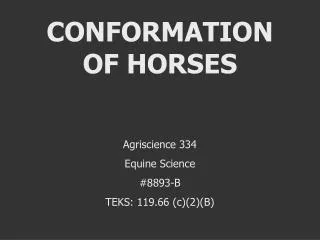 CONFORMATION OF HORSES