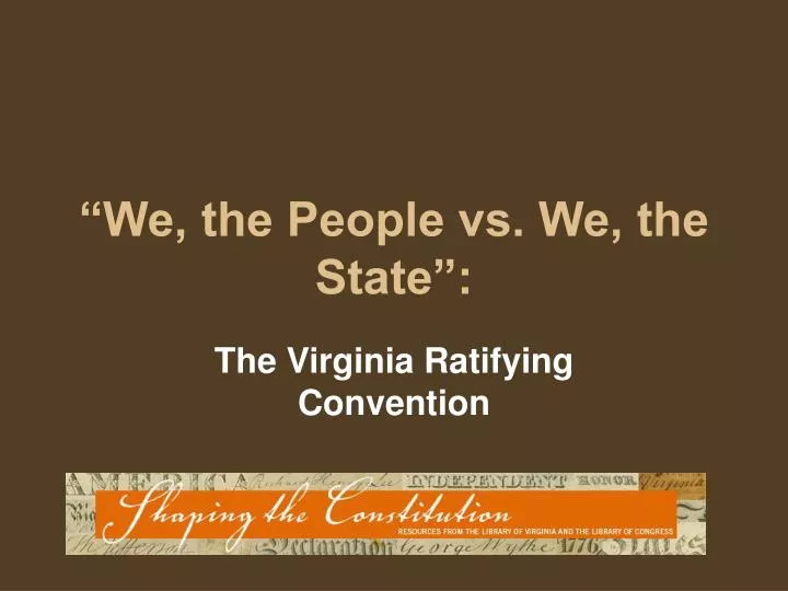 we the people vs we the state