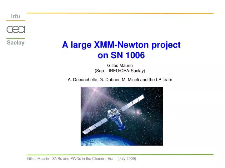 a large xmm newton project on sn 1006