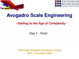 Molecular Machine (Jacobson) Group MIT - November 2003