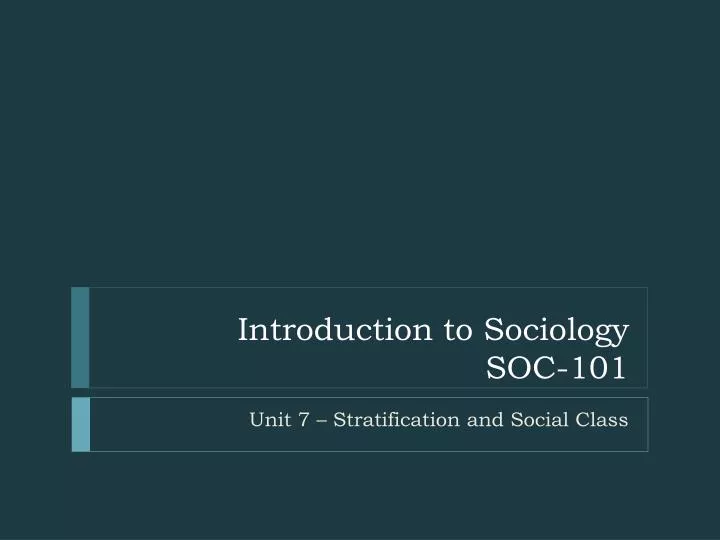 introduction to sociology soc 101