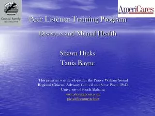 Peer Listener Training Program