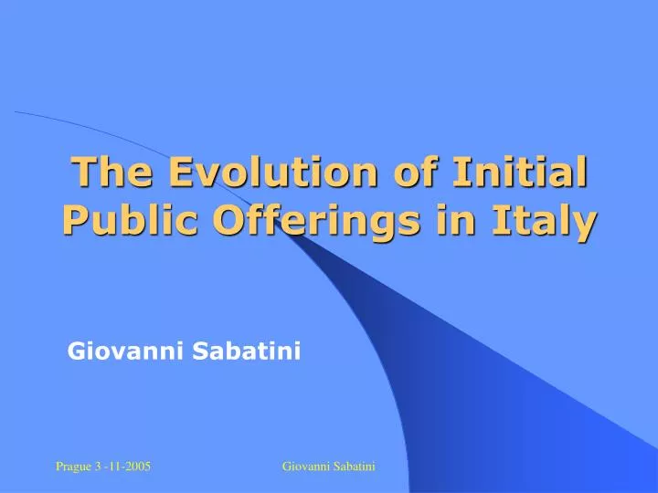 the evolution of initial public offerings in italy