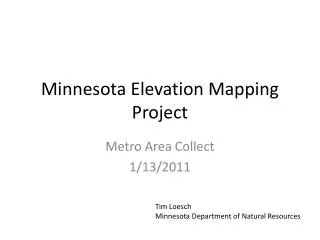 Minnesota Elevation Mapping Project