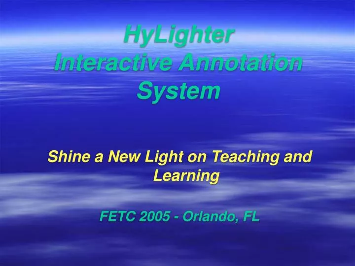 hylighter interactive annotation system