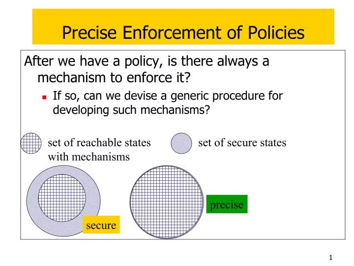 precise enforcement of policies