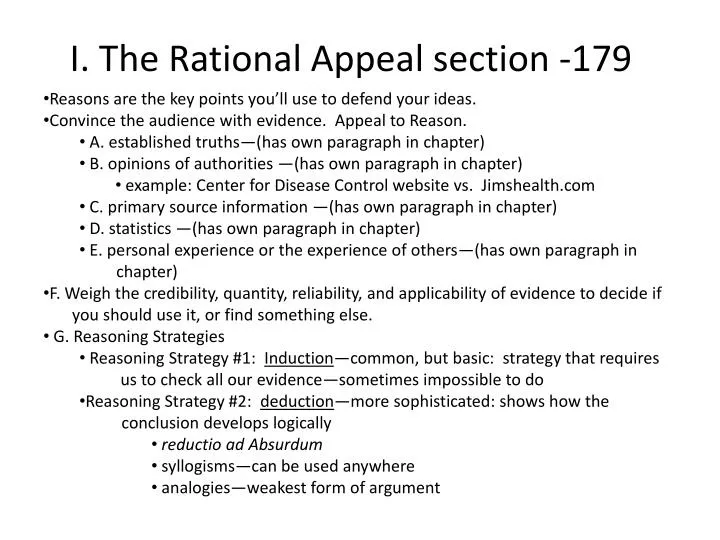 i the rational appeal section 179
