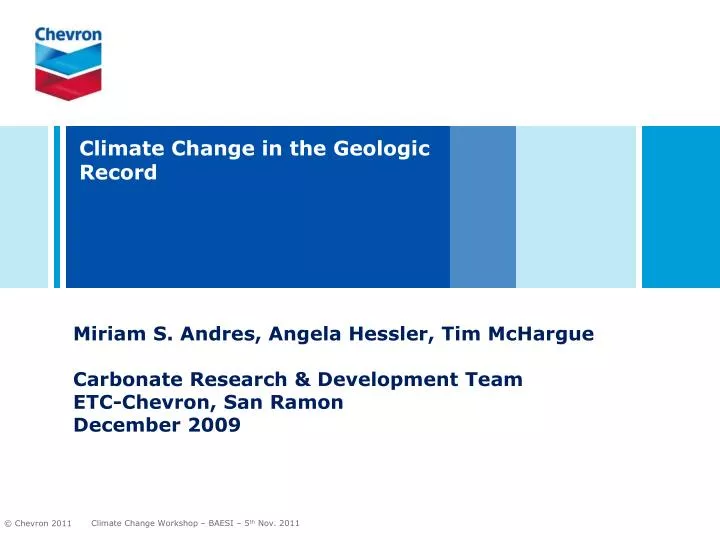 climate change in the geologic record