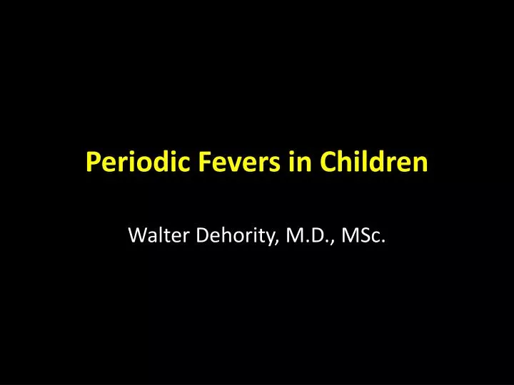 periodic fevers in children