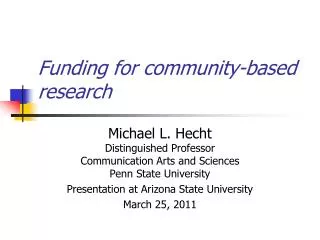 Funding for community-based research