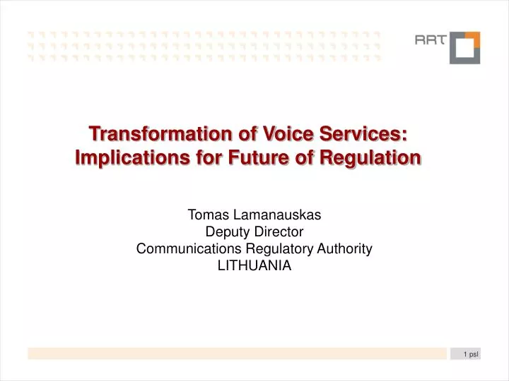 transformation of voice services implications for future of regulation