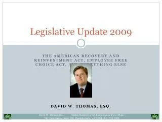 Legislative Update 2009