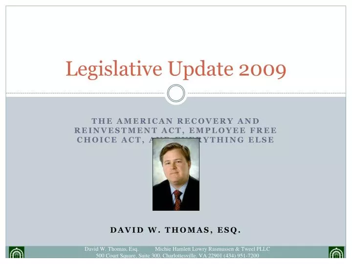 legislative update 2009