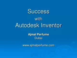 Success with Autodesk Inventor
