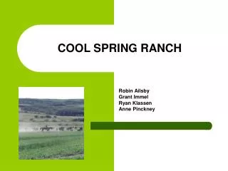 COOL SPRING RANCH