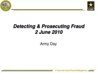 Detecting &amp; Prosecuting Fraud 2 June 2010