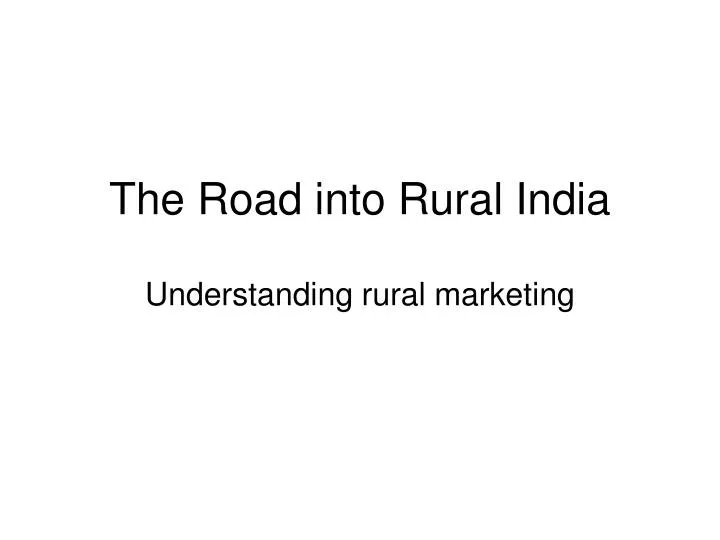 the road into rural india
