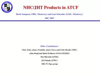 NHC/JHT Products in ATCF