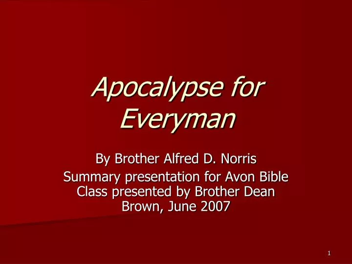 apocalypse for everyman