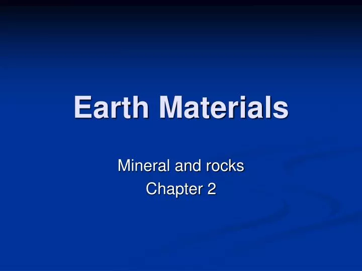 earth materials