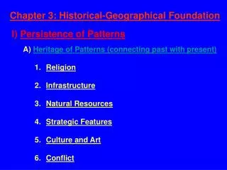 Chapter 3: Historical-Geographical Foundation