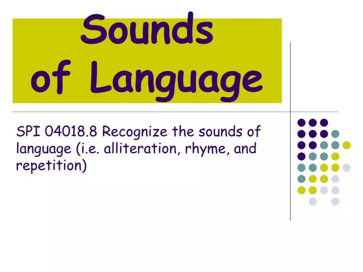 sounds of language