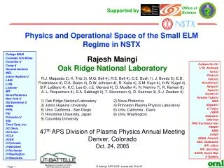 Physics and Operational Space of the Small ELM Regime in NSTX