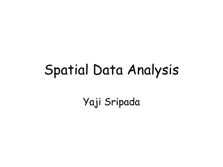 spatial data analysis