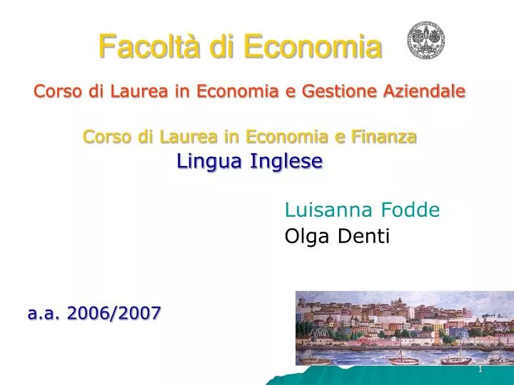 facolt di economia