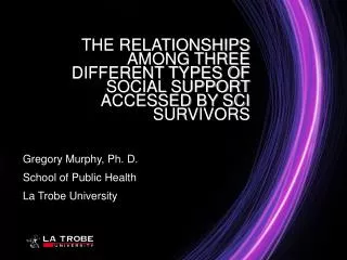 THE RELATIONSHIPS AMONG THREE DIFFERENT TYPES OF SOCIAL SUPPORT ACCESSED BY SCI SURVIVORS