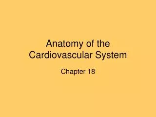 Anatomy of the Cardiovascular System